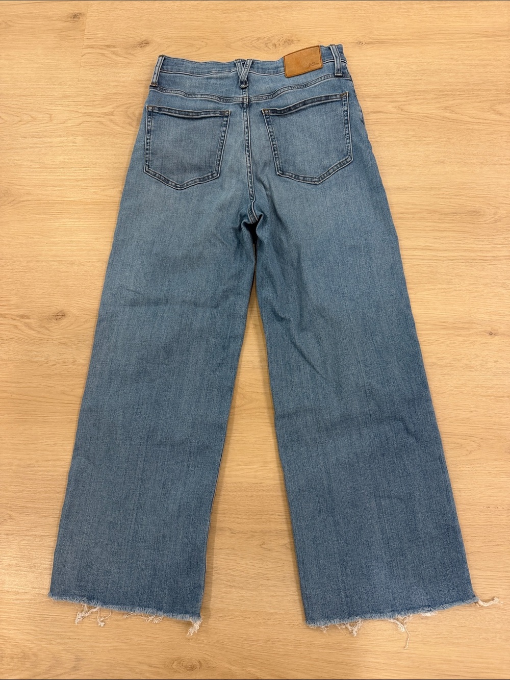 J Crew 28 High-Rise Wide Leg Women’s Jeans in Medium Blue - Picture 7 of 9